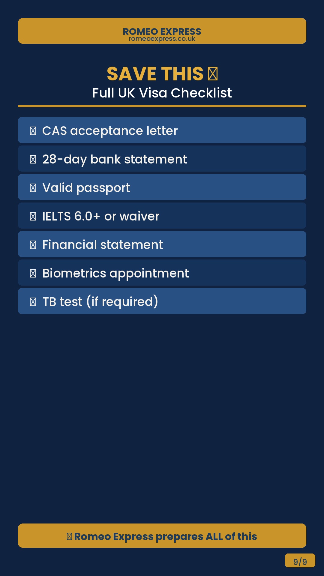 Visa Checklist